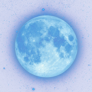 宁静泛光蓝色月亮